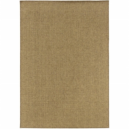 Homeroots 8 x 11 ft. Solid Tan Indoor & Outdoor Area Rug 389470